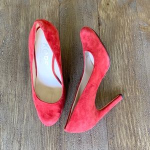 Michael Kors Suede Red Pumps